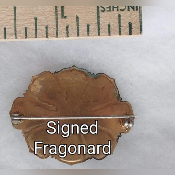 Fraganard Porcelain Vintage Courting Couple Brooch - Picture 4 of 15